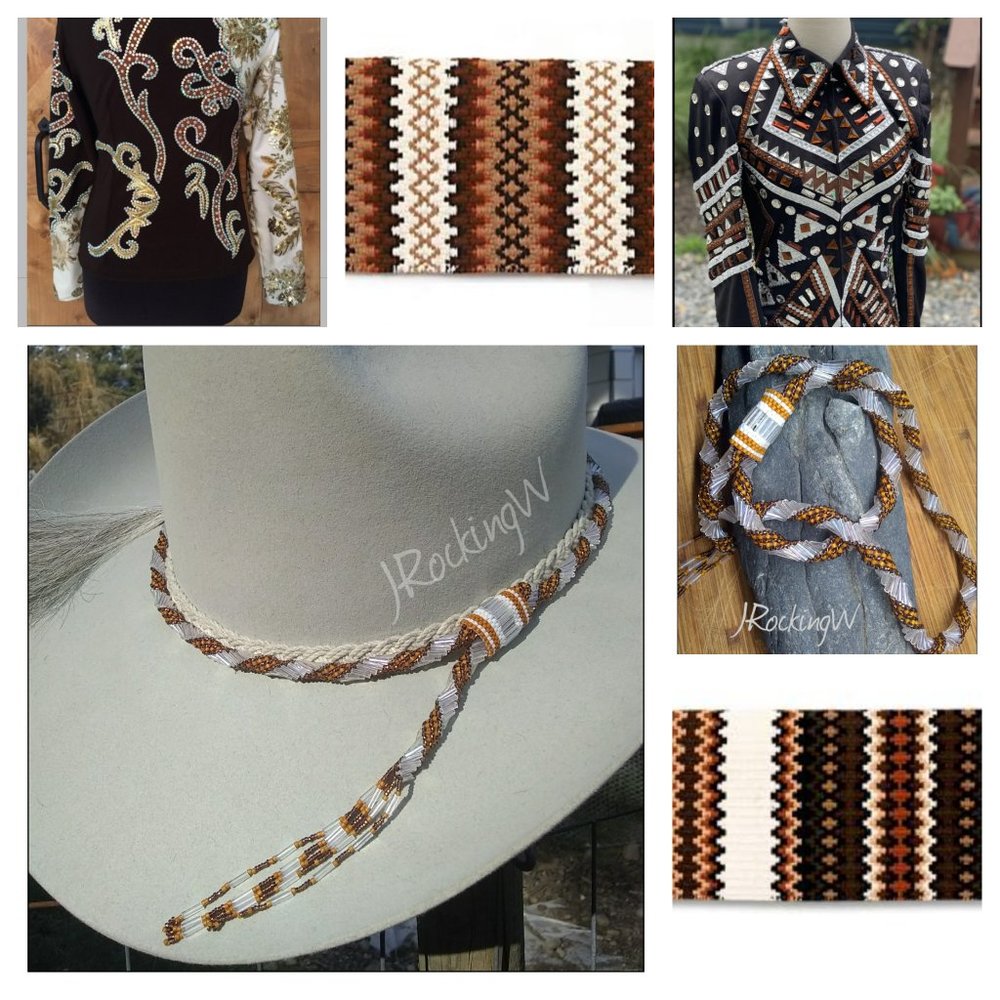 JRW Hand Made Cowboy  Brown White Hat Band